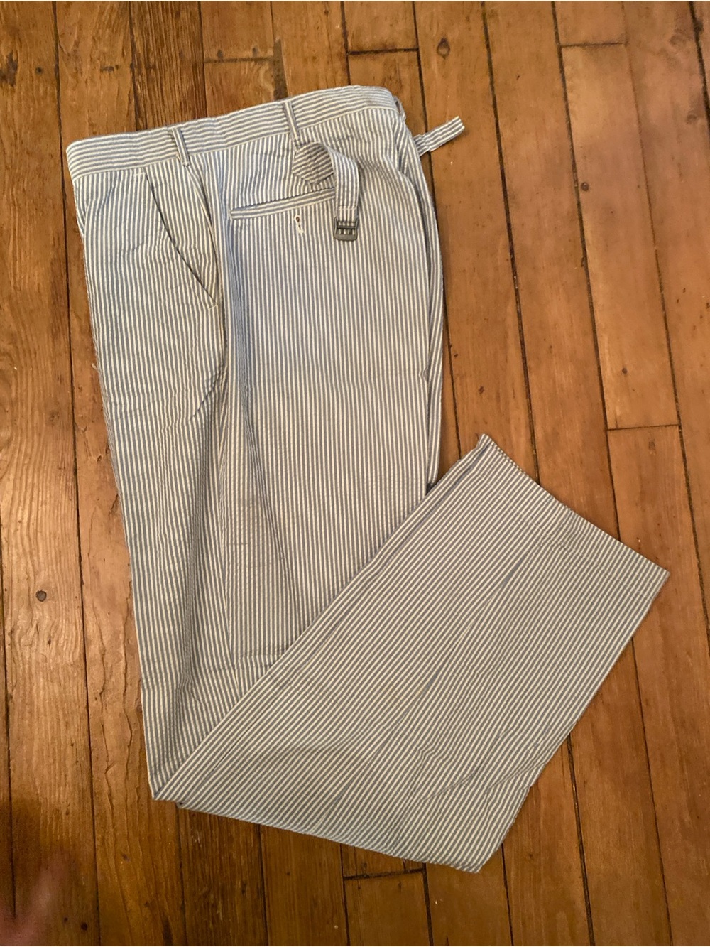 Polo Ralph Lauren Men's Blue and White Seersucker Pants